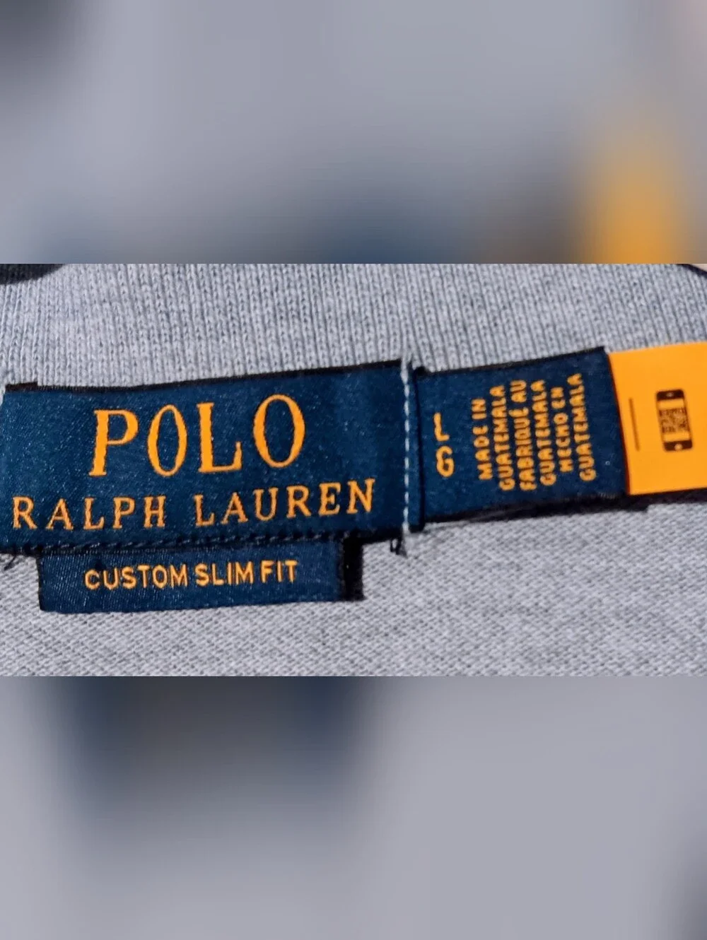 Polo by Ralph Lauren Men's  Blue Polo Custo. Slim Fit Shirt- Large